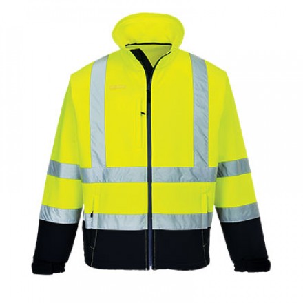 Warnschutz Kontrast Softshell Jacke