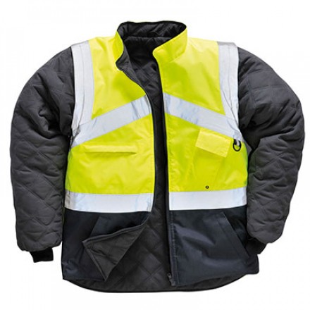 2farbige Warnschutz Wende Jacke