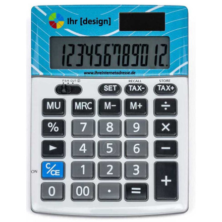 Anzeigender Tischrechner SDC822M | inkl. 4c Werbedruck