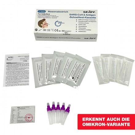 SEJOY Antigen-Schnelltest | 5er Set | BfArM | Preis pro Test