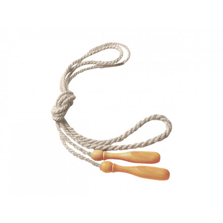 Springseil 250 cm aus Jute, Griff Buche, FSC-zertifiziert