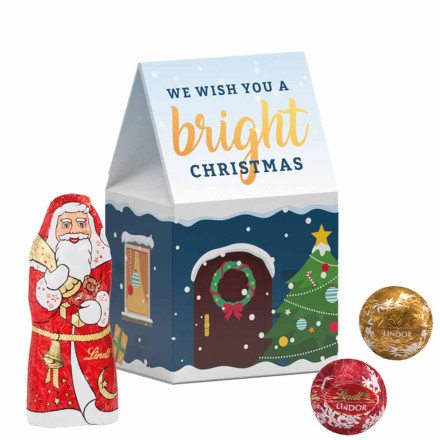 Standbodenbox Lindt Minikugeln und Weihnachtsmann