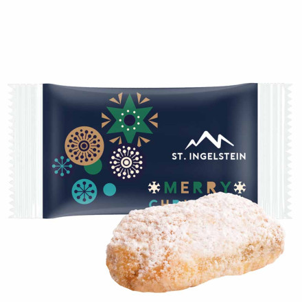 Stollenkonfekt mit Edelmarzipan Folie weiß