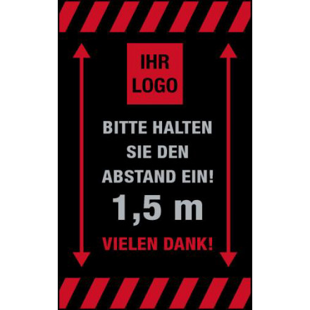 Abstand halten Matte waschbar