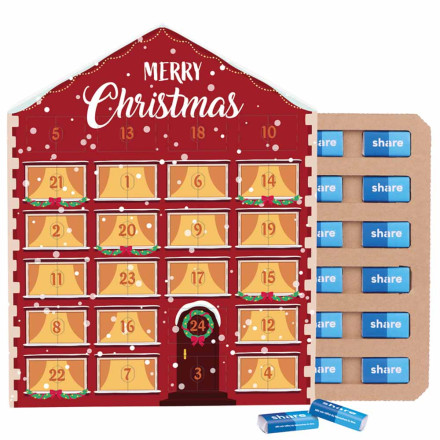 Täfelchen Adventskalender Haus ECO Papierblister share Napolitain