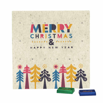 Täfelchen Adventskalender Graspapier Lindt Schokotäfelchen