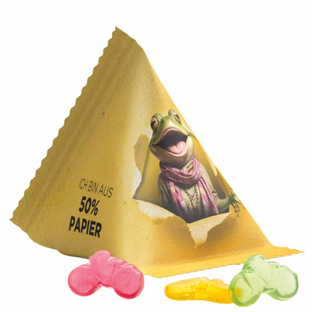 Fruchtgummi Tetraeder Papierfolie weiß Trolli Fruchtgummi Standardformen