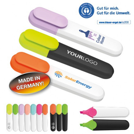 Textmarker Blauer Engel 180 | inkl. Werbedruck | recycelter Kunststoff