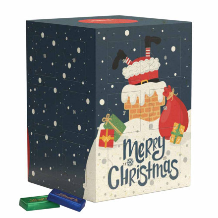 Tower Adventskalender Graspapier Lindt Schokotäfelchen