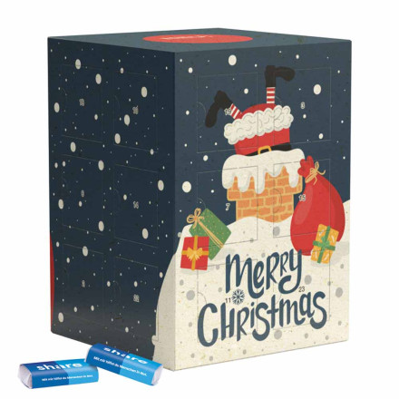 Tower Adventskalender Graspapier share Schokotäfelchen