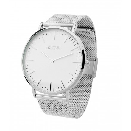 Konfigurierbare Metalluhr Milanaise Flat Silver Big ab 50 Stk