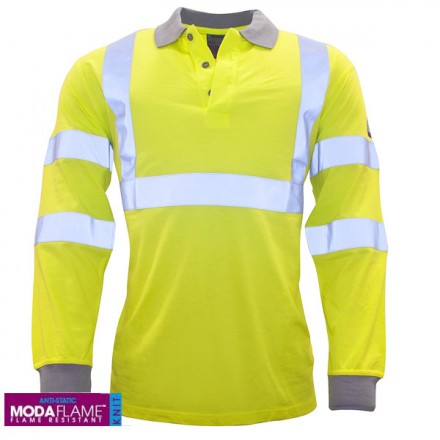 Warnschutz Langarm Polo-Shirt  Gelb