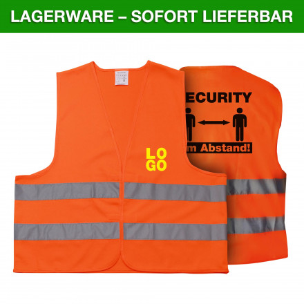 Warnweste 2m Abstand gelb