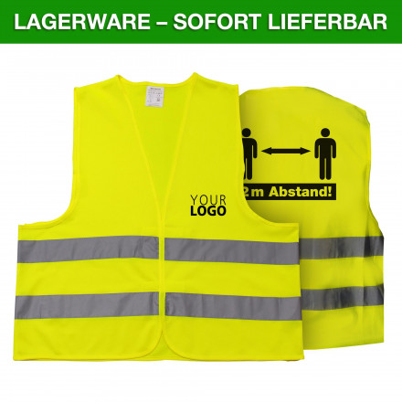 Warnweste 2 m Abstand - eigenes Logo vorne | EN ISO 20471