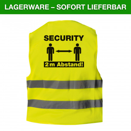 Warnweste Security 2 Meter Abstand | EN ISO 20471, Klasse 2