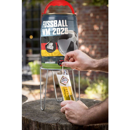 5 Liter Fussball WM-Partyfass mit Ihrem Logo