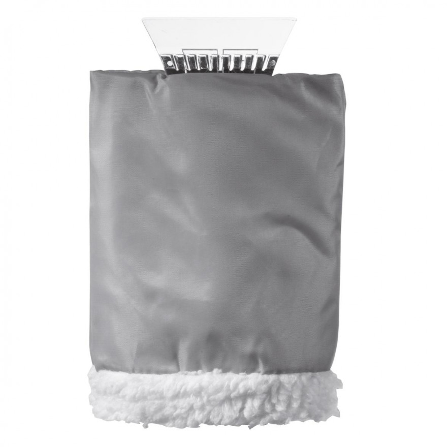 Eiskratzer mit Handbesen (weiß, schwarz, ABS EVA, 160g) als Werbemittel Auf